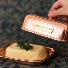 Copper and Brass Butter Dish