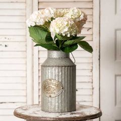 Corrugated Metal Handled Flower Vase