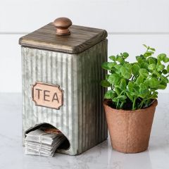 Corrugated Metal Tea Bag Caddy