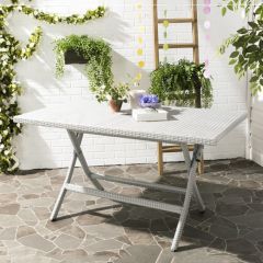 Cottage Chic Folding Rattan Table