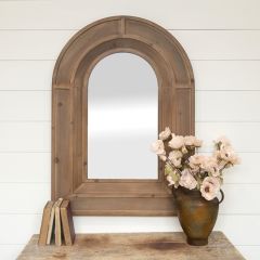 Cottage Farmhouse Arch Wood Wall Mirror