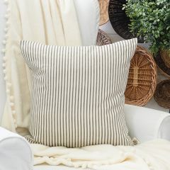 Cottage Farmhouse Ticking Stripe Accent Pillow Cover