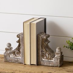 Cottage Whitewashed Corbel Bookends
