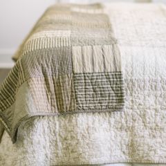 Cotton Block Quilted Throw Blanket