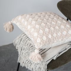 Cotton Crochet Square Throw Pillow
