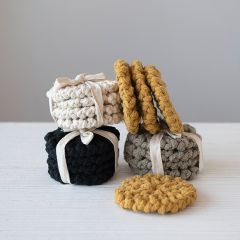 Cotton Crocheted Round Coaster Set of 4