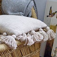 Cotton Pillow with Tassel Edges