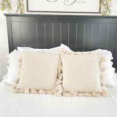 Cotton Throw Pillow With Tassels
