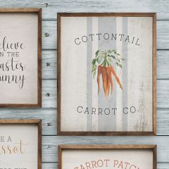 Cottontail Carrot Co Stripe Whitewash Framed Sign