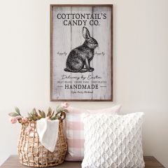 Cottontails Candy Co Bunny Whitewash Wall Sign