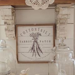 Cottontails Carrot Patch Whitewash Wall Art