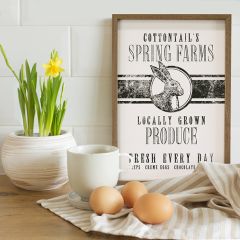 Cottontails Spring Farms Stripe Bunny White Wall Art