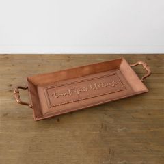 Count Your Blessings Handled Copper Tray
