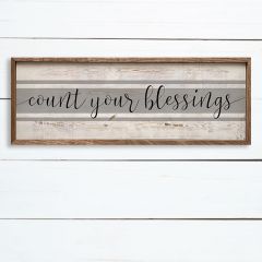 Count Your Blessings Stripe Framed Wall Art