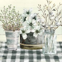 Country Florals Tablescape Canvas Wall Art