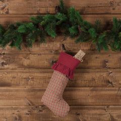 Country Plaid Ruffled Christmas Stocking