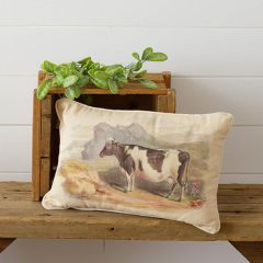Cow in Pasture Farmhouse Accent Pillow
