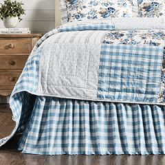 Cozy Cottage Blue Buffalo Check Bed Skirt