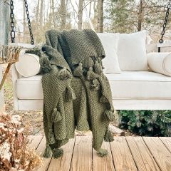Cozy Cotton Throw Blanket With Tassels