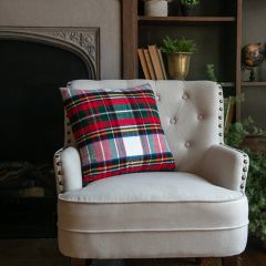 Cozy Farmhouse Tartan Accent Pillow