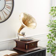 Crank Handle Gramophone With Record