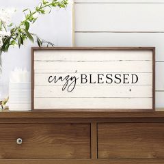 Crazy Blessed Whitewash Wall Art