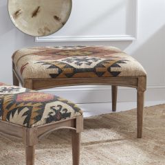 Cream Aztec Upholstered Ottoman Table