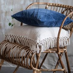 Crochet and Fringe Cotton Slub Pillow