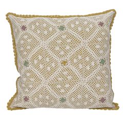 Crocheted Diamond Pattern Throw Pillow