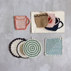 Crocheted Mug Shaped Trivet Set of 4