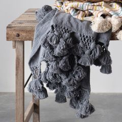 Crocheted Tassel Throw Blanket