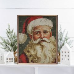 Curly Beard Santa Green Framed Wall Decor