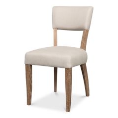 Curved Back Linen Dining Chair