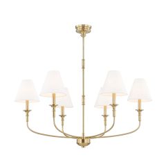 Curved Metal 6 Arm Chandelier