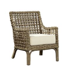 Cushioned Natural Woven Arm Chair