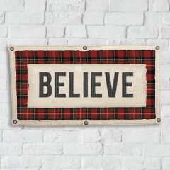 Plaid Believe Wall Banner