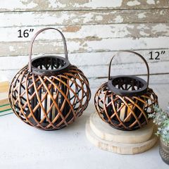 Round Hanging Willow Candle Lantern One of Each