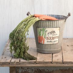 Farm Fresh Carrots Metal Bucket