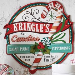 Kringle Candy Cane Wall Sign