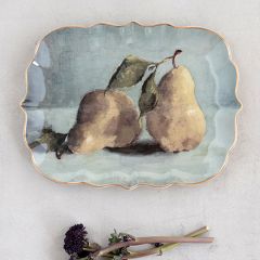Elegant Pears Stoneware Platter
