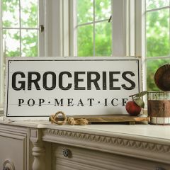 Wooden Groceries Wall Sign