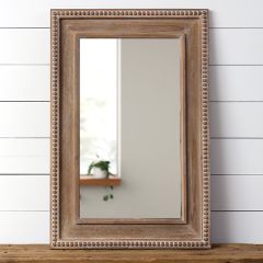 Beaded Wood Framed Wall Mirror