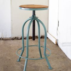 Adjustable Metal and Recycled Wood Stool