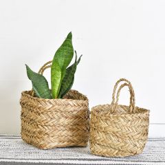 Handled Seagrass Planter Set of 2