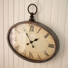 Antiqued Oval Wall Clock