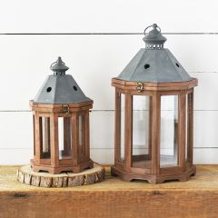 Country Classic Candle Lantern Set of 2