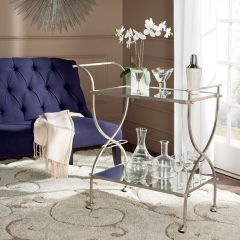 Mirrored 2 Tier Bar Cart