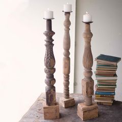 Repurposed Table Leg Candle Stand