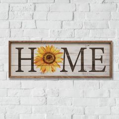 Framed Home Sign With Sunflower