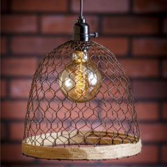 Chicken Wire Dome Pendant Lamp